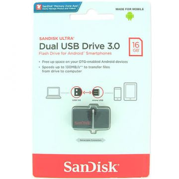 SDDD2-016G-GAM46 - SanDisk - 16GB Ultra USB 3.0 OTG Dual Flash Drive 2pc Kit