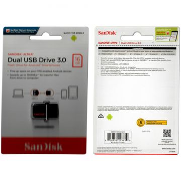 SDDD2-016G-Q46 - SanDisk - 16GB Ultra USB 3.0 OTG Dual Flash Drive