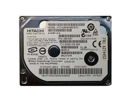 08K1597 - Hitachi - 60Gb 4200Rpm Ata-100 1.8-Inch Hard Drive