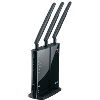 WZR-HP-G450H - Buffalo - AirStation HighPower N450 IEEE 802.11b/g/n 4-Port 10/100/1000Mbps LAN USB 2.0 Wireless Router with Three External Antenna (Refurb