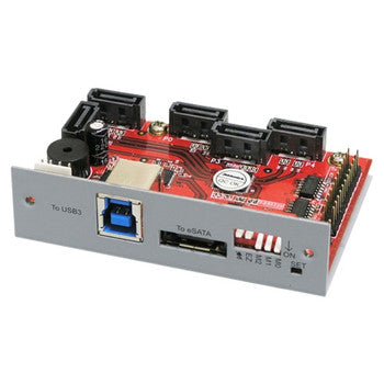 AD5HPMREU - Addonics - HPM-XU 5-port Serial ATA Controller Serial ATA/600 USB 3.0 Drive Bay RAID Supported 0, 1, 3, 5, 10, JBOD, Clone RAID 1 RAID Level 6