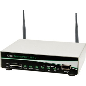 WR21-C01B-DE1-SK - Digi - TransPort WR21 Wireless Router 2 x Antenna 1 x Network Port USB Wall Mountable Rack-mountable Rack-mountable Desktop (Refurbi