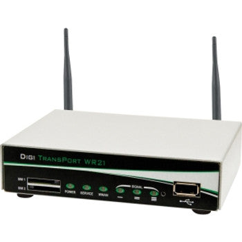 WR21-C02B-DE1-SF - Digi - TransPort WR21 Wireless Router 2 x Antenna 2 x Network Port USB Wall Mountable Rail-mountable Desktop Rack-mountable (Refurbi