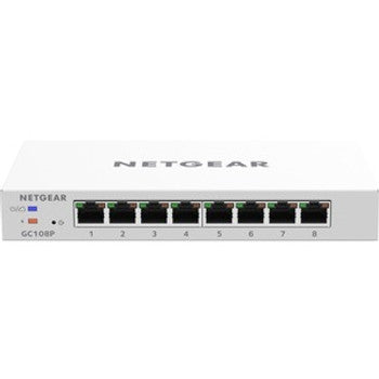 GC108P-100NAS - NetGear - 8-Port Gigabit Ethernet PoE+ Insight Managed Smart Cloud Switch w/FlexPoE Power - 8 Ports - Manageable - Gigabit Ethernet - 1000