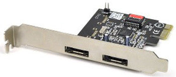 130804 - LaCie - 2 Port eSATA PCI Express Card 2 x 7-pin Serial ATA/300 External SATA