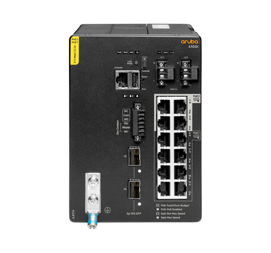 JL817A - Hewlett Packard Enterprise - Aruba 4100i Managed L2 Gigabit Ethernet (10/100/1000) Power over Ethernet (PoE) 4U Black