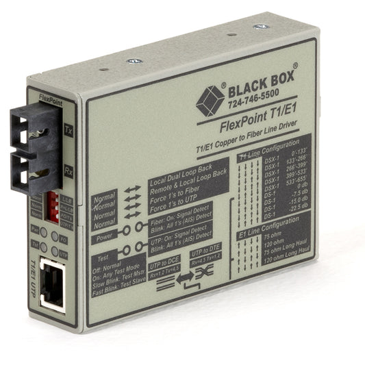 MT663A-SSC - Black Box - network media converter 2048 Mbit/s Single-mode Gray