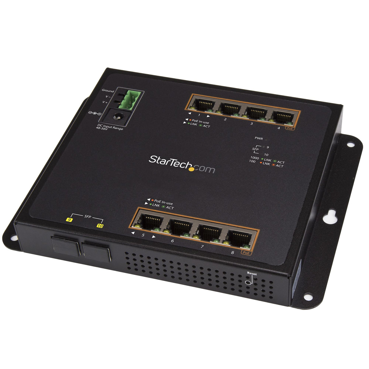 IES101GP2SFW - StarTech.com - network switch Managed L2 Gigabit Ethernet (10/100/1000) Power over Ethernet (PoE) Black