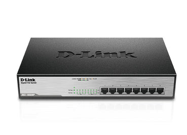 DGS-1008MP - D-Link - network switch Unmanaged Gigabit Ethernet (10/100/1000) Power over Ethernet (PoE) 1U Black