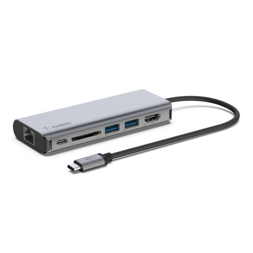 AVC008BTSGY - Belkin - interface hub USB 3.2 Gen 1 (3.1 Gen 1) Type-C 5000 Mbit/s Black, Gray