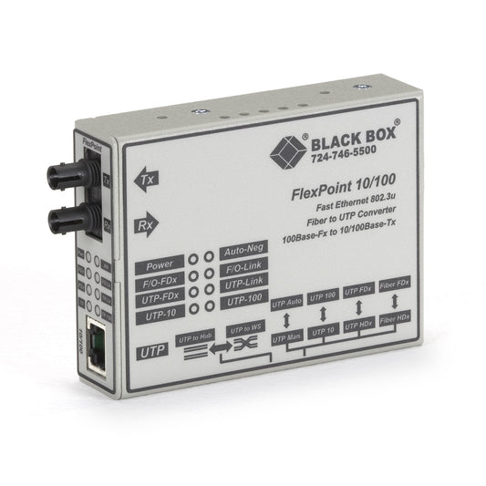 LMC100A-SM-R3 - Black Box - network media converter 100 Mbit/s Single-mode Gray