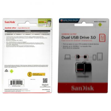 SDDDC-032G - SanDisk - 32GB USB 3.0 Dual Type-C Flash Drive Bulk Refurbished