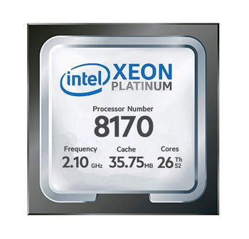 M640-8170 - Dell - 2.10GHz 10.40GT/s UPI 35.75MB L3 Cache Socket LGA3647 Intel Xeon Platinum 8170 26-Core Processor Upgrade