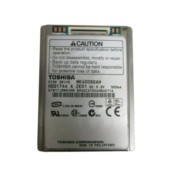 MK4008GAH - Toshiba - 40GB 4200RPM ATA-100 2MB Cache 1.8-inch Hard Drive