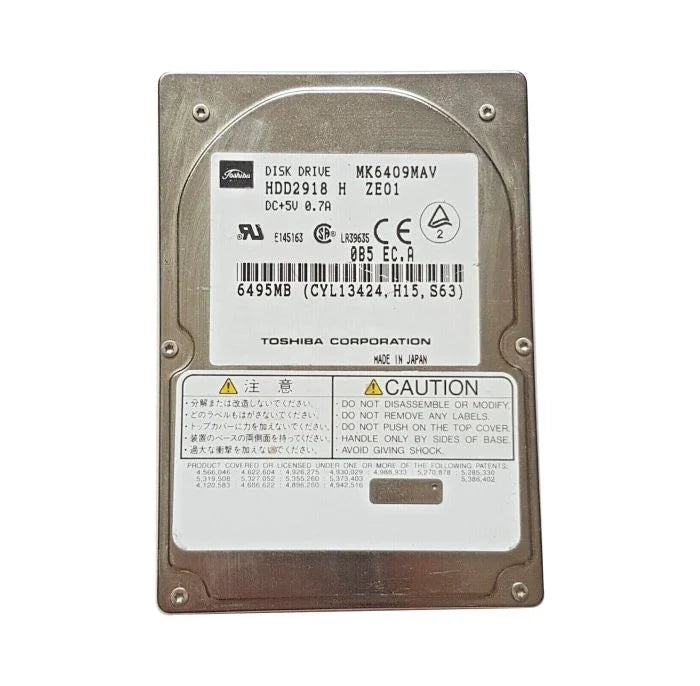MK6409MAV - Toshiba - 6.50GB 4200RPM IDE Ultra ATA/33 (ATA-4) 512KB Cache 2.5-inch Hard Drive