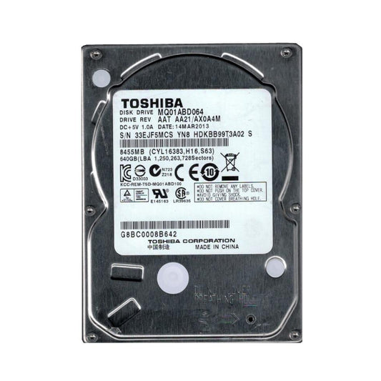 MQ01ABD064 - Toshiba - 640GB 5400RPM SATA 3GB/s 8MB Cache 2.5-inch Hard Drive