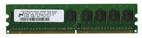 MT9HTF6472AY-667D4 - Micron - 512MB PC2-5300 DDR2-667MHz ECC Unbuffered CL5 240-Pin DIMM Single Rank Memory Module