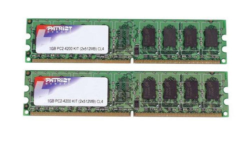 PSA21GG5EK - Patriot - 1GB Kit (2 X 512MB) PC2-4200 DDR2-533MHz ECC Unbuffered CL4 240-Pin DIMM Memory