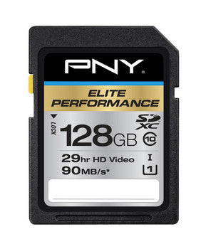 PSDX128U1HGE - PNY - Elite Performance 128GB Class 10 SDXC UHS-I Flash Memory Card