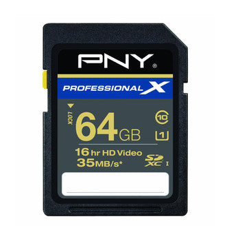 PSDX64U1GES3 - PNY - X Series 64GB Class 10 SDXC Flash Memory Card