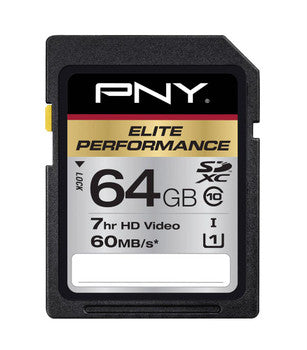 PSDX64U1HGES3 - PNY - Elite Performance 64GB SDXC Cass 10 Flash Memory Card