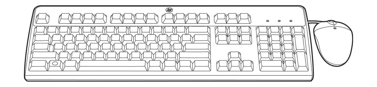 631341-B21 - Hewlett Packard Enterprise - keyboard USB QWERTY English Mouse included Black
