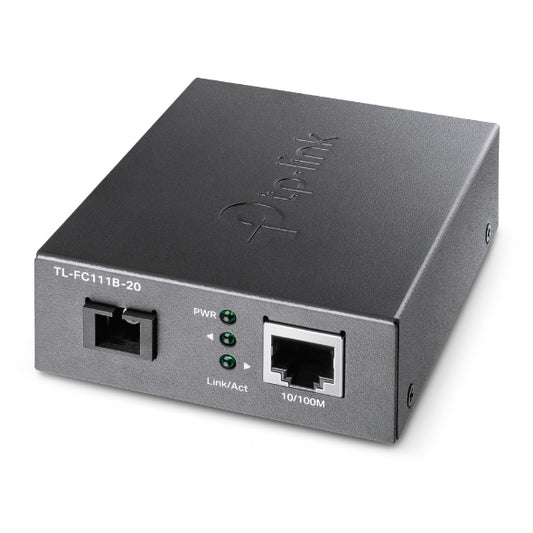 TL-FC111B-20 - TP-Link - network media converter 100 Mbit/s Single-mode Black
