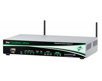 WR44-E1F1-WE1-RK - Digi - TransPort WR44 R Wireless Router IEEE 802.11b/g 3 x Antenna ISM Band 54 Mbps Wireless Speed 4 x Network Port USB Desktop Rail-m
