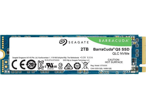 ZP2000CV3A001 - Seagate - Barracuda Q5 2TB QLC PCI Express 3.0 x4 NVMe M.2 2280 Internal Solid State Drive (SSD)