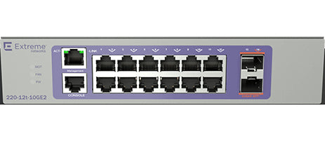 16560 - Extreme networks - 220-12T-10GE2 Managed L2/L3 Gigabit Ethernet (10/100/1000) 1U Bronze, Purple