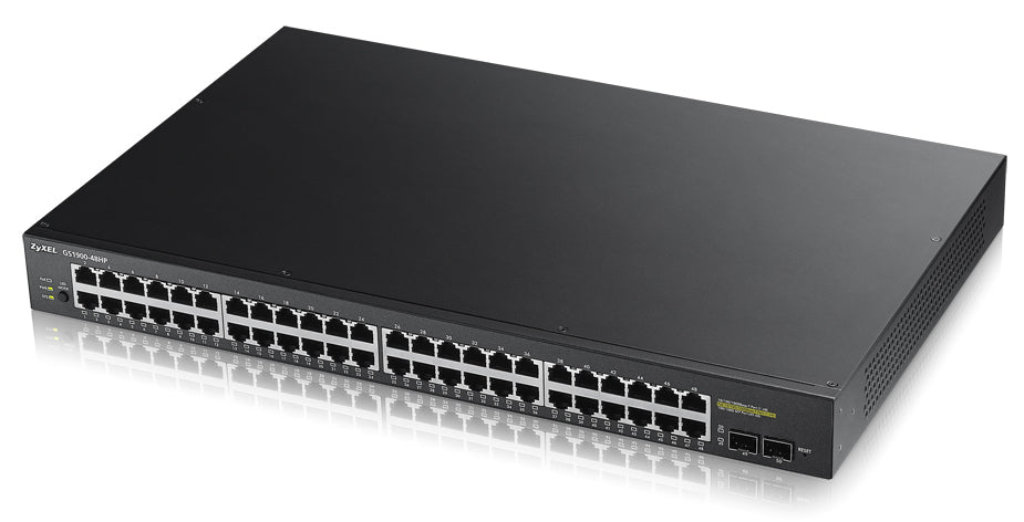 GS1900-48HP - Zyxel - network switch Managed L2 Gigabit Ethernet (10/100/1000) Power over Ethernet (PoE) 1U Black