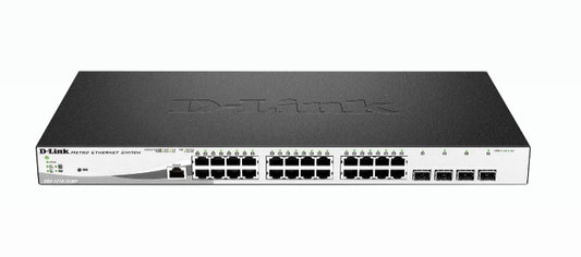 DGS-1210-28MP - D-Link - network switch Managed L2 Gigabit Ethernet (10/100/1000) Power over Ethernet (PoE) 1U Black, Gray