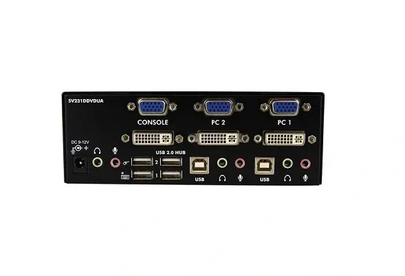 SV231DDVDUA - StarTech - 2-PORT DVI VGA Dual Monitor KVM Switch with Audio