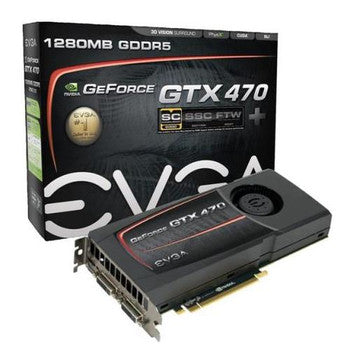012-P3-1470-BR - EVGA - GeForce GTX 470 1280MB 320-Bit GDDR5 PCI Express 2.0 x16 HDCP Ready SLI Support Video Graphics Card