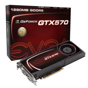 012-P3-1576-KR - EVGA - GeForce GTX 570 Superclocked 1280MB GDDR5 320-bit HDCP Ready SLI Support PCI Express 2.0 x16 Video Graphics Card