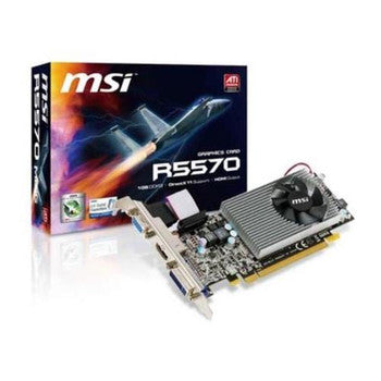 R5570MD1G - MSI - R5570-md1g Radeon Hd 5570 Graphics Card Pci Express 2.1 X16 1GB Gddr3 Sdram 2560 X 1600 C