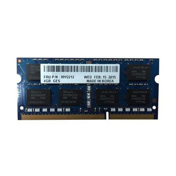 99Y2212 - IBM - 4GB DDR3 SoDimm Non ECC PC3-12800 1600Mhz 2Rx8 Memory
